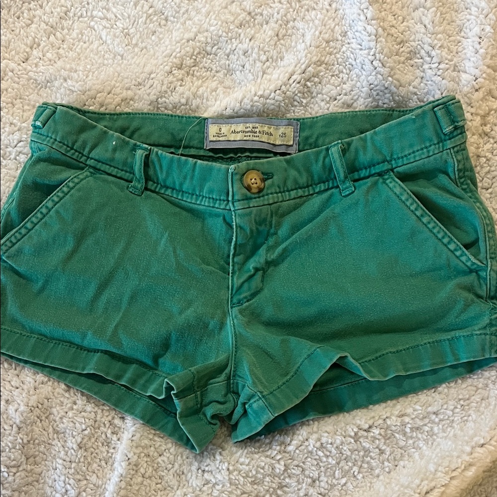 Abercrombie & Fitch High Waist Green Shorts
